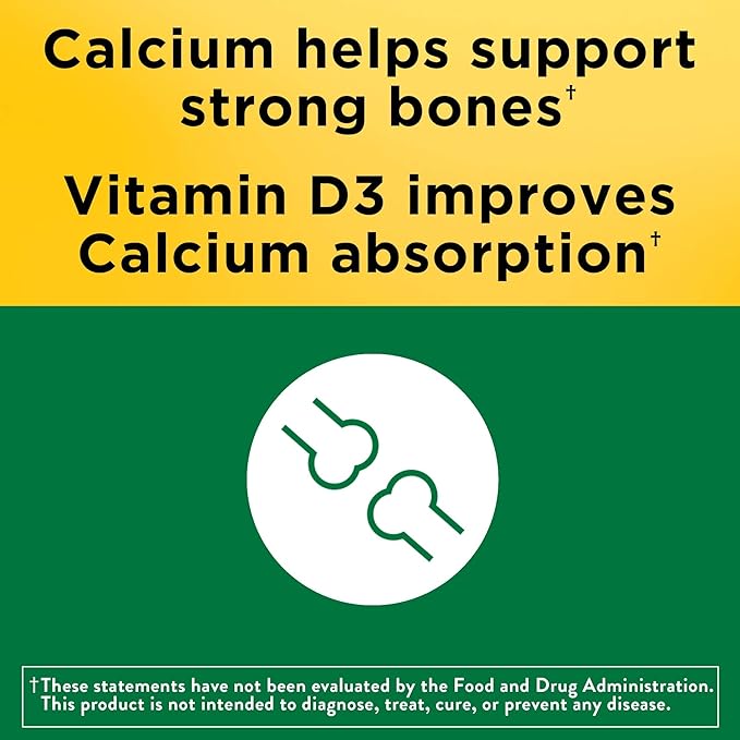 Nature Made Calcium Gummies 500 mg Per Serving with Vitamin D3, Dietary Supplement for Bone Support, 80 Gummies, 40 Day Supply