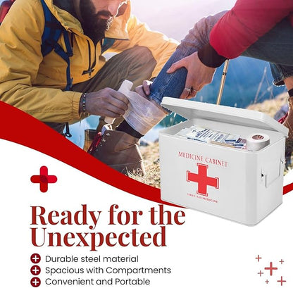 Flexzion First Aid Box Organizer Empty 13" White