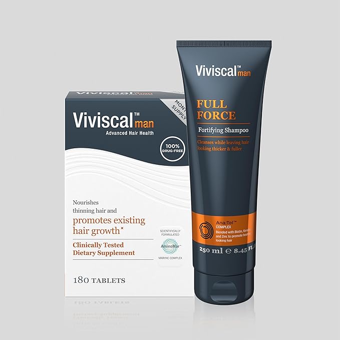 Viviscal Men's Hair Growth Supplements for Thicker, Fuller Hair | Clinically Proven with Proprietary Collagen Complex | 180 Tablets - 3 Month Supply