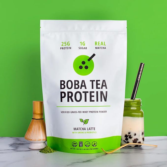 Boba Tea Protein Matcha Latte 25g Grass-Fed 19 Servings