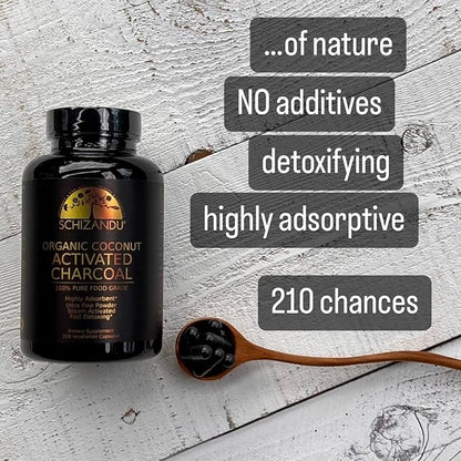 Activated Coconut Charcoal Capsules- Supports Health - Vegan, Organic, Non-GMO, No Additives - X-Large Bottle 210 Count - Pack of 2