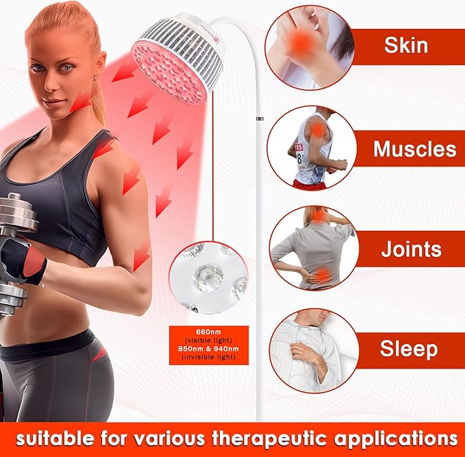 Red Light Therapy Lamp for Face 660nm Red 850nm&940nm Infrared
