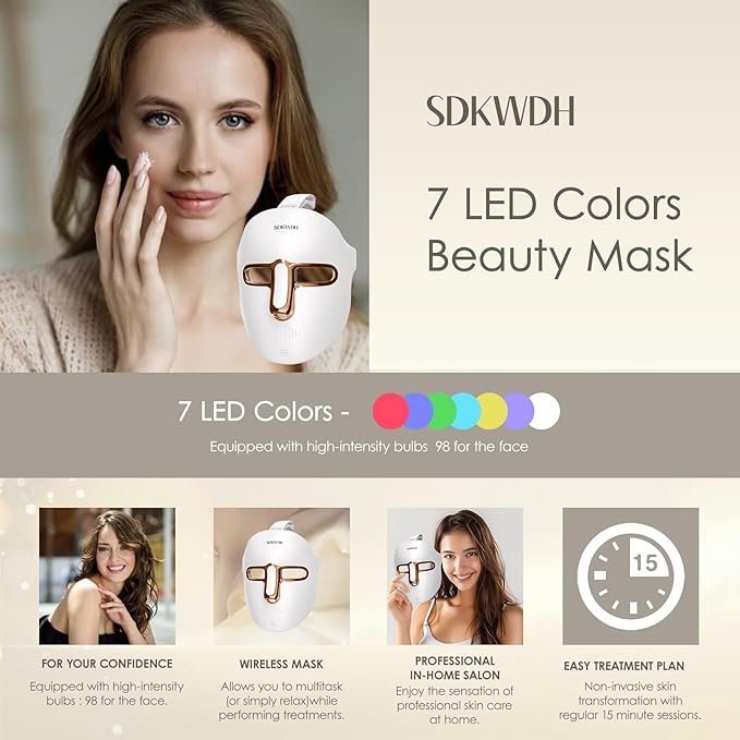 Red Light Therapy for Face, Led 7-1 Colors