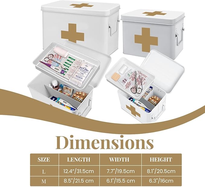 Flexzion First Aid Box Organizer Empty 13" White