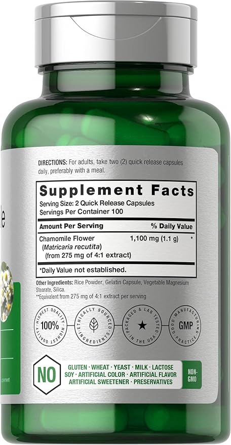 Horbäach Chamomile Flower 1100mg 200 Capsules