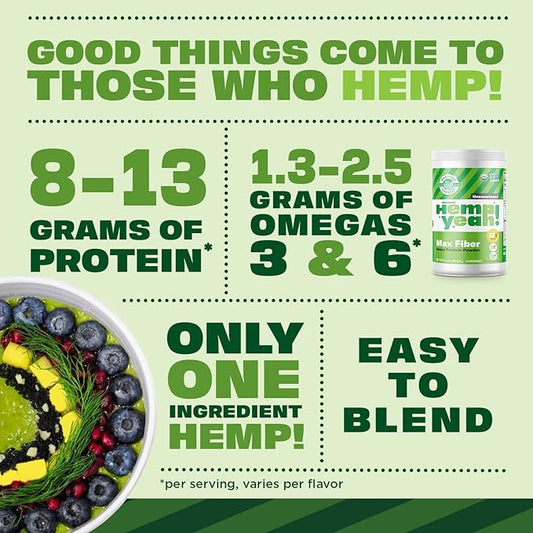 Manitoba Harvest Hemp Yeah! Organic Max 16oz; with 13g of 13g Protein 2.5g Omegas 3&6 per