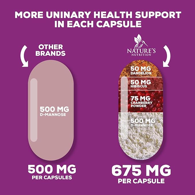 D-Mannose & Cranberry Extract 1350mg Advanced 180 Capsules