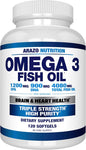 Arazo Nutrition Wild Caught Omega 3 120 Soft 4,080mg High 1200mg DHA 900mg Lemon