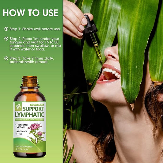Lymphatic Drainage Drops, Lymphatic Cleanse Supplement 2 Fl.Oz