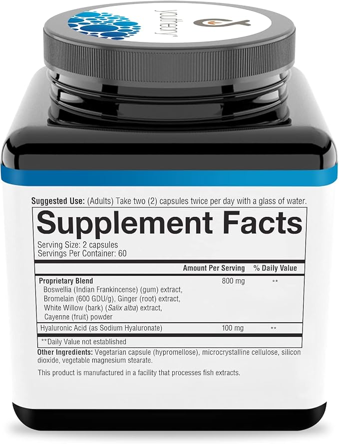 Youtheory Hyaluronic Acid Advanced with Boswellia, 120 Count (1 Bottle)