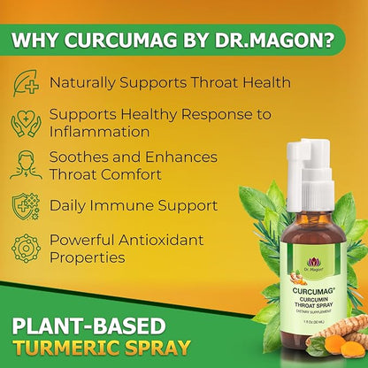Natural Turmeric Curcumin Throat Spray by UC3 Clear 1 Fluid