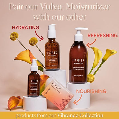Foria Everyday Vulva Moisturizer | Organic, All-Natural Fragrance-Free Intimate Skincare for Menopause, Dryness & Chafing | 1.7 Fl Oz
