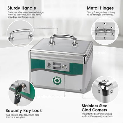 Medicine Lock Box, medication lock box,locking 10x6.7x6.7 Inch,First