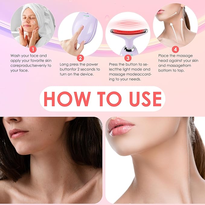 Facial Massager Red-Light-Therapy-for-Face and Neck, Face 7 Color,