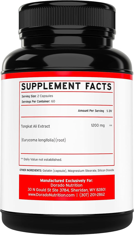 Tongkat Ali For Men (Longjack) Eurycoma 1200mg per (120 Capsules)