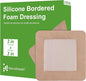Silicone Bordered Foam Dressing 3" x 3", Pack 10 Individual