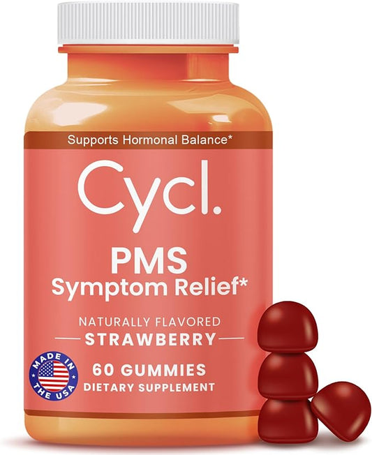 PMS Support Supplement for Women - 60 Gummies for Menstrual Cramp Relief - Period Cramp Pain Relief Supplement - PMS Gummies for Women - Women Hormone Balance Supplements - Menstrual Pain Relief