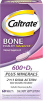 Caltrate 600+D3 Plus Minerals Calcium and Vitamin D Supplement Tablets, Bone Health and Mineral Supplement for Adults - 60 Count