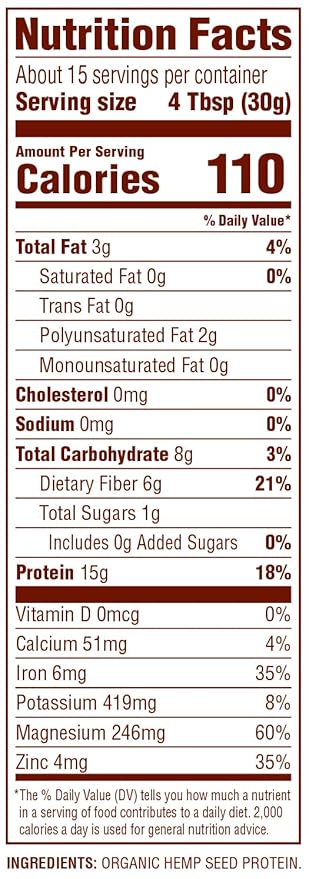 Nutiva Organic Cold-Pressed Raw Hemp Seed 16 Oz, 30 Approved,