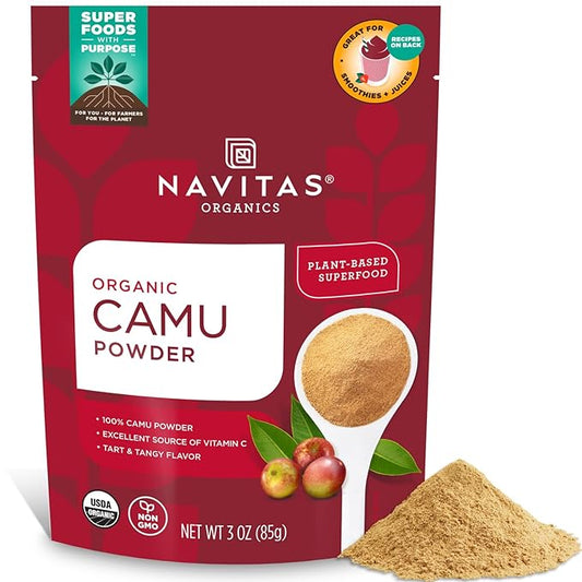 Navitas Organics Camu Camu Powder. Bag, 17 Servings — Organic, Non-GMO, Gluten-Free, 3 Ounce (Pack of 1) (858847000208)