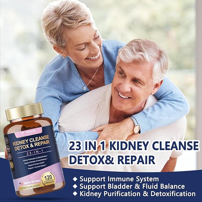 Kidney Cleanse Detox & Repair Capsules 120 Counts, 23 IN 1 Kidney