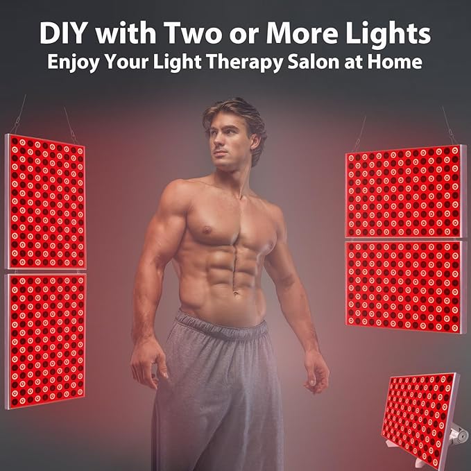 Red Light Therapy Lamp, Red Light 660nm Red 850nm Near (2 Pack)