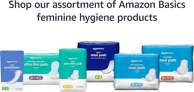 Amazon Basics Thick Maxi Pads 192 Count (4 Packs 48) (Previously