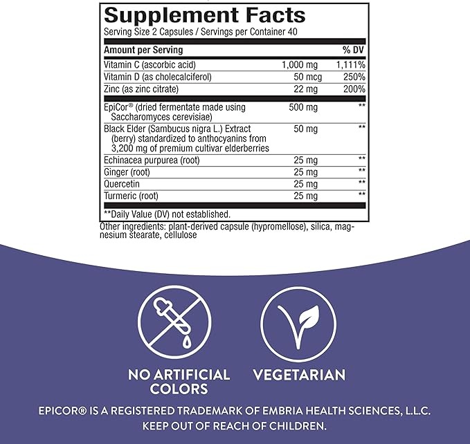 Nature's Way Sambucus Advanced Immune Capsules 80 Capsules