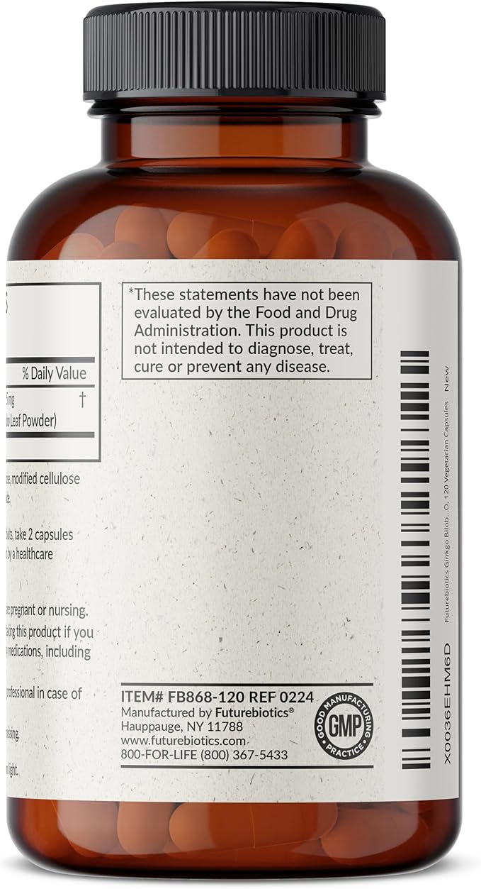 Futurebiotics Ginkgo Biloba 500mg Extra Strength 120 Vegetarian