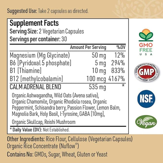 Zen Calm Organic Adaptogenic Herbs (60 Veggie