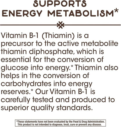 Nature's Way Vitamin B-1 100 mg 100 Capsules