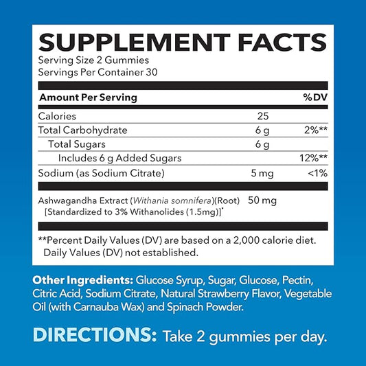 Ashwagandha Gummies Supplement Designed to Calm 60 Vegan