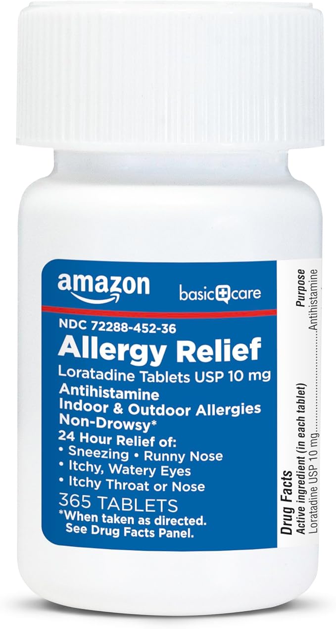 Amazon Basic Care Allergy Relief Loratadine 10 mg, 365 Count