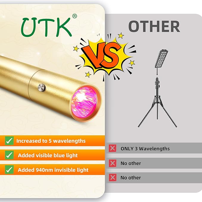 UTK Red Light Therapy Device 5 Wavelengths-(470:630:660:850:940nm) Wavelengths-(470:630:660:850:940nm) LED 470nm and 940nm Near