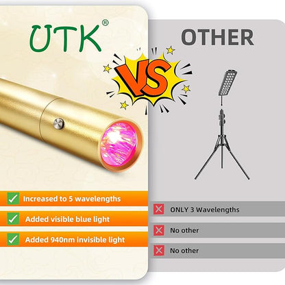 UTK Red Light Therapy Device 5 Wavelengths-(470:630:660:850:940nm) Wavelengths-(470:630:660:850:940nm) LED 470nm and 940nm Near