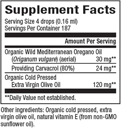 Natural Factors - Oil of Oregano, 187 Servings (1 oz)