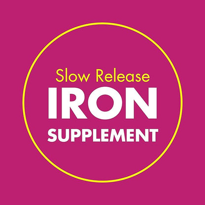Slow Fe 45mg Iron Supplement for Iron Deficiency, Slow Release, High Potency, Easy to Swallow Tablets - 30 Count