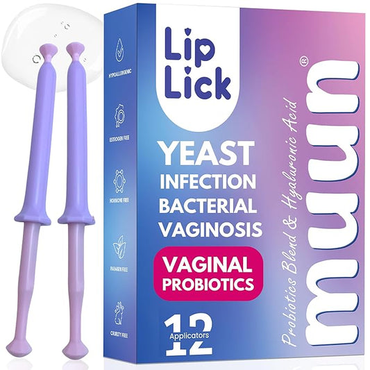 Muun Women's Vaginal Probiotics I Yeast Infection & BV Treatment Pack 12 I Vaginal Moisturizer for Dryness & Promote pH Balance I Feminine Odor Elimination & Vaginal Health I Hormone & Estrogen Free