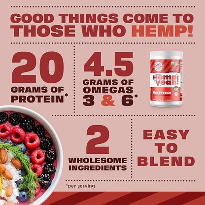 Manitoba Harvest Hemp Yeah! Organic Max 16oz; with 20g protein 4.5g Omegas 3&6 per