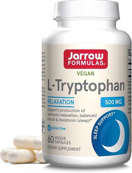 Jarrow Formulas L-Tryptophan, 500 mg Dietary 60 Capsules, 60 Day
