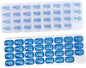 AM/PM 31 Day Monthly Pill Organizer Holder with Removable Medication Pods and Bonus Medical Alert Card - Blue for Morning & Grey for Evening (Clear & Blue)