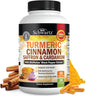 Turmeric Supplement with Saffron, Cinnamon and Cardamom Plus BioPerine Black Pepper Extract for Optimal Absorption, Natural Tumeric Curcumin Joint Support Supplement for Women and Men, 60 Capsules