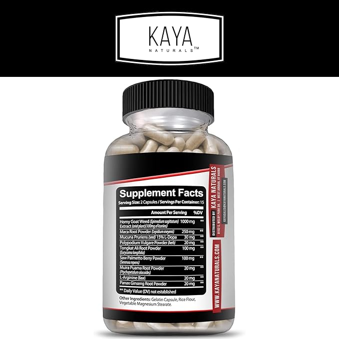 Kaya Naturals Horny Goat Weed 1560mg Extra 30 Count