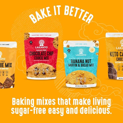 Lakanto Sugar Free Brownie Mix - Sweetened with Monk Fruit Sweetener, Keto Diet Friendly, Delicious Dutched Cocoa, High in Fiber, 3g Net Carbs, Gluten Free, Easy to Make Dessert (Pack of 3)