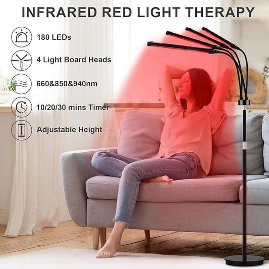 Red Light Therapy for Body, 180LEDs 660nm &850nm &850nm &940nm &940nm Infrared