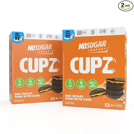 No Sugar Keto Peanut Butter Cups, 60 Cups, Diabetic safe treat, Low Net Carb (1g), Sugar Free (0g) Keto Fat Bomb Snacks with 7g Healthy Fat - Gluten Free, All Natural, Non-GMO