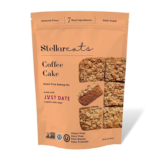 Stellar Eats Coffee Cake Mix, 12.6 oz, 1 Pack - Grain Free, Gluten Free, Dairy Free, Plant Based, Paleo Friendly, Certified Kosher