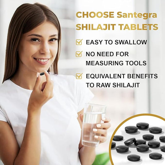 30,000 MG Shilajit Tablets, 100% Shilajit 180 Counts 85+ Trace