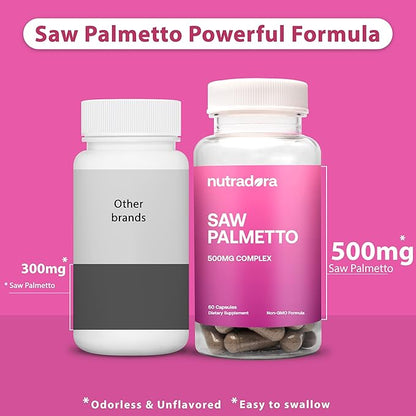 Saw Palmetto for Women - Natural DHT Blocker Hair Growth Pills Made with Organic Saw Palmetto Extract Berries Supports Hormonal Balance & Urinary Health Pure Saw Palmetto for Women Hair Loss| 60 Pills