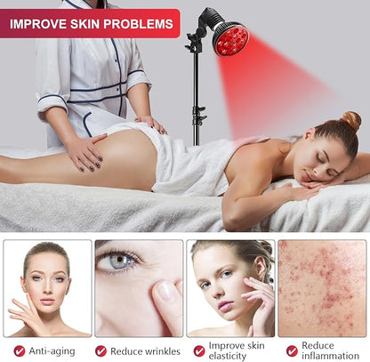 Wolezek Red Light Therapy with Stand 18 LEDs 660nm Red 850nm Near-Infrared 15"-61" Adjustable